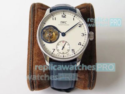 Swiss Grade Copy IWC Portugieser Tourbillon Watch Leather Strap 44mm - ZF Factory